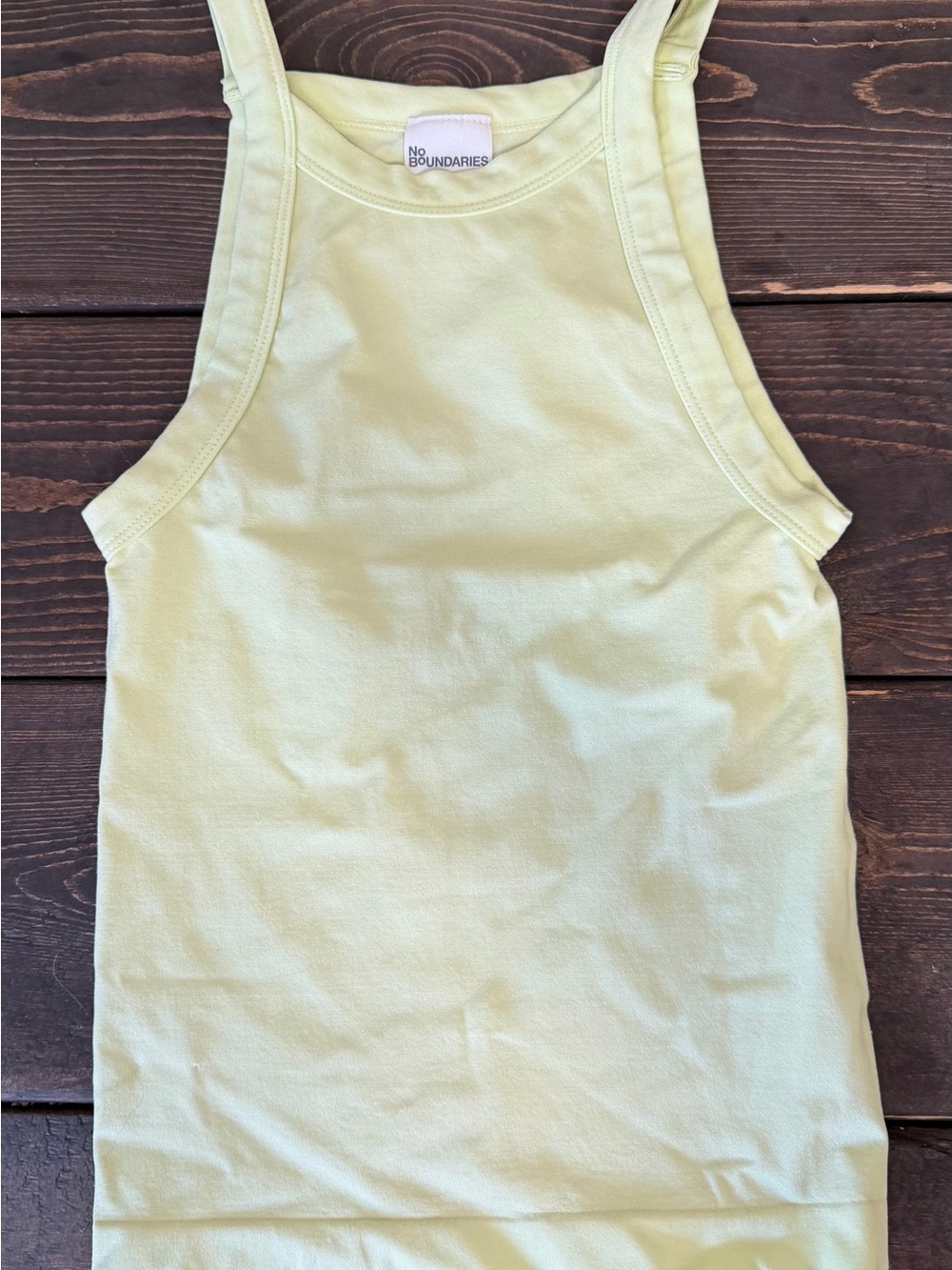 No Boundaries Girls Light Lime Green Tank Top